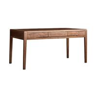 RUNZE765Z Scrivania ufficio classica Scrivania in noce nero, moderna e semplice, tavolo da ufficio in legno massello con cassetti per scrivere(M)