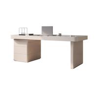 RUNZE765Z Scrivania ufficio classica Scrivania moderna for ufficio domestico con cassetti e stazione di ricarica, mobiletto portaoggetti, scrivania direzionale Rock Slab per scrivere(XXL)