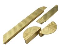 RUNZTXZH 1 pz Maniglie for mobili in lega di alluminio a forma di semicerchio, maniglie for mobili da cucina, pomelli for porte moderni in oro spazzolato(96mm hole centers)