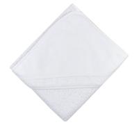 Ruoccohome Accappatoio Neonato Triangolare 65x70 cm in Spugna 100% Cotone con Tela Aida Ricamabile - Asciugamano con Cappuccio per Bambini - Vari Colori (IT, Età, Taglia unica, Bianco)