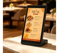 RUODATONLY Pannelli Menu Digitali per Food Truck 15,6" Touchscreen, Schermo Digital Signage con USB WiFi, Pannello Menu Elettronico Verticale per Ristoranti e Piccole attività
