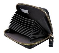 RUOJLING 1 Pcs Porta Carte Credito,Porta Tessere Uomo,Cerniera Portafoglio Carta Di Credito,Portacarte Portafoglio Uomo Slim RFID,Porta Carte Di Credito Pelle Con 11 Slot Schede,Nero