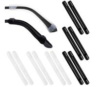 RUOJLING Protezione per ramo e copritempli in silicone per occhiali, 6 paia antiscivolo, copriorecchie, 2 colori (56 x 7,9 mm)