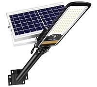 RuoKid Lampada solare per esterni per lampioni, 16000lm IP67, impermeabile, con staffa di montaggio telecomandata anti rotta, luce di inondazione a led di sicurezza dal tramonto all'alba per cortile