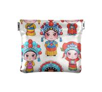 Ruoli culturali cinesi Opera di Pechino Carino Delle Donne DELL'UNITÀ di elaborazione del cuoio della moneta della borsa, Ruoli culturali cinesi Pechino Opera carino, 1 size, Stampa artistica