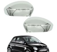 Ruolin Tappi per Specchietti, Copri Specchietto Retrovisore Auto Coppia Calotte Specchio Destra + Sinistra Cromate Sostituzione per Fiat 500 2007-2023