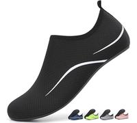 RUOMU Scarpe da Scoglio Donna Uomo da Immersione Scarpette da Surf Water Shoes Barefoot per Bagno Spiaggia Mare Snorkel Yoga(Nero,34 EU)