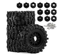 Ruot Pneumatici Ricamb Per Tamiya Per MJX Per HPI Per Kyosho 1/10 Ricambi | Kit Pneumatici Ruote Short Course Battistrada Alta Trazione Mozzi Esagonali Multipli Uso Fuoristrada(Black)