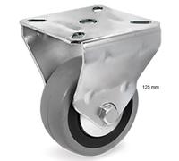 Ruota 125 mm in gomma antitraccia con supporto fisso - Tellure Rota