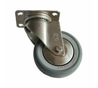 Ruota 150x30 mm con supporto inox - con asola 8,5×12,5 mm e 5 fori con interasse 50×70 mm / 06037048 - Ruota 150x30 mm c/freno / Omega