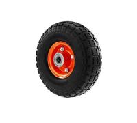 Ruota Ø26cm bravetta porta carrello carriola gommata cuscinetto interasse 6,6cm
