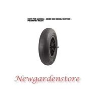 Ruota 40178 carriola mozzo boccole nylon pneumatico rigato 4.00x8 400x100 180kg