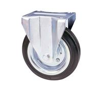 Ruota a Forcella Su Piastra 80A Avo Nera D.mm 200x50 P.mm 140x110 Valsecchi