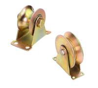 Ruota a rulli con scanalatura a V/U con staffa per carichi pesanti, rotella rigida per cancelli scorrevoli di vialetti, porte di fabbriche e garage, 440 libbre/rotella 4 pcs 2.5"(60mm-V)