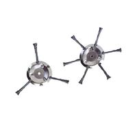 Ruota a trimmer con erba in filo annodata 5,9 pollici OD 150mm e 1,95 pollici 5 mm, testa a spazzola in acciaio universale per attacchi a canottiere da cuoio, taglierina 6 head 2pcs