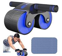 Ruota Addominali Rotella, Rullo Workout, Ruota Addominale a Rimbalzo Automatico, con Tappetino per Ginocchio, Ab Roller Wheel Per Allenamento Di Forza Fitness Per Casa Attrezzi Palestra (Blu)