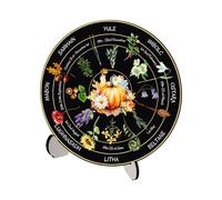 Ruota 'anno, decorazione da tavolo, calendario delle streghe, calendario wiccano, in legno, decorazione per la casa fatta a mano, per principianti, tavolo