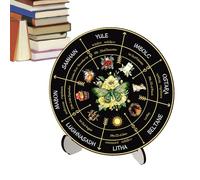Ruota 'Anno, Decorazione da Tavolo, Calendario delle Streghe, Calendario wiccano, in Legno, Decorazione per la casa Fatta a Mano, per Principianti, Tavolo