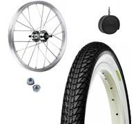RUOTA ANTERIORE 16X1.75 + COPERTONE BIANCO NERO +CAMERA BICI BIMBO GRAZIELLA 16”