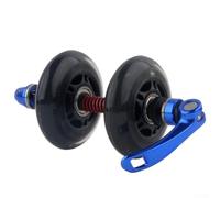 Ruota anteriore a sgancio rapido per mountain bike, con ruota in poliuretano e struttura in lega di alluminio, compatibile con bici da strada e mountain bike (blu)