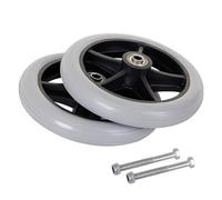 Ruota Anteriore di Sostituzione Della Sedia a Rotelle a 8 Pollici, Ruota in Gomma Solida, Adatto a Sedie a Rotelle Manuali, Assemblea Della Ruota Anteriore Della Sedia a Rotelle (Grigio, Set di 2)