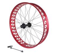 Ruota Anteriore E Posteriore For Bici Da Neve Con Pneumatici Fat 26 Pollici X 4,0/4,9'', Freno A Disco In Lega Di Alluminio, Set Ruote For,Mozzi QR 135 Mm/190 Mm 36H, For Spiaggia(Red,Rear)