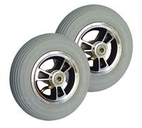 Ruota anteriore for sedia a rotelle, ruote pneumatiche for sedie a rotelle, ruote anteriori da 7 pollici di ricambio for sedie a rotelle for disabili, cuscinetti da 8 mm, 2 pezzi/grigio/7 * 1 3/4