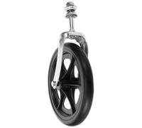 Ruota Anteriore per Sedia a Rotelle Nera 20cm in Metallo Plastica | Forcella con Cuscinetti, Ricambio Singolo, Rotazione Fluida, Manutenzione Semplice