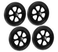 Ruota Anteriore per Sedia Rotelle 4 Pezzi Assi Nero 20x20x2,7cm | Acciaio ABS PVC, per Scooter Mobilità e Knee Scooter, Uso Esterno, Corsa Silenziosa