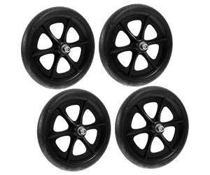 Ruota Anteriore per Sedia Rotelle 4 Pezzi Assi Nero 20x20x2,7cm | Acciaio ABS PVC, per Scooter Mobilità e Knee Scooter, Uso Esterno, Corsa Silenziosa
