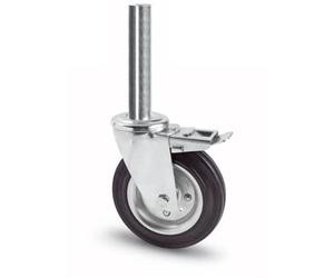 Ruota AVO 80BI 200x50 rivestimento gomma girevole con perno per trabattelli