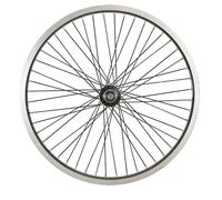 Ruota BMX 20" anteriore con dado, asse pieno, cerchio nero, mozzo nero, asse 10m