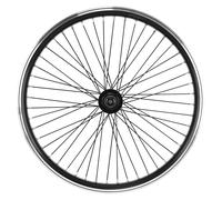 Ruota bmx 20" anteriore nera, mozzo in alluminio nero 48t. Asse pieno 3/8 con da