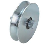 RUOTA CANCELLO A FISSARE GOLA V 407 COMBI ZINCATA + DOPPIO CUSCINETTO MM 100