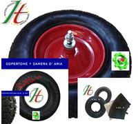 RUOTA PER CARRIOLA 2 RUOTE PNEUMATICA 3.50 - 8 MODELLO VESPA ASSE CORTO