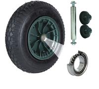 Ruota Carriola di Ricambio Gomme Pneumatici 4.80/4.00-8 Con Asse Tappi 200 KG