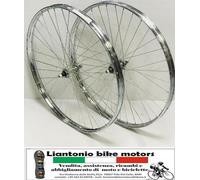 Ruota Cerchio Anteriore + Posteriore Bici Bacchetta 26 x 1.3/8 ACCIAIO CROMATO