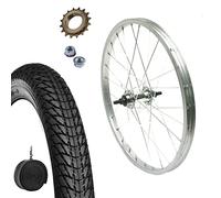 Ruota/Cerchio Posteriore 20 x 1.75 + Pignone 16 Denti + Copertone + Camera d’aria | Per Bici Graziella Epoca MTB