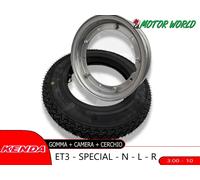 RUOTA COMPLETA VESPA 50 PK S (V5X2T) GOMMA CERCHIO CAMERA D'ARIA 3.00-10