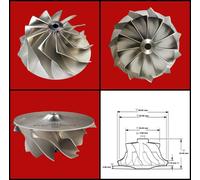 Ruota compressore billetta per turbocompressore aggiornato/sintonizzato (50.2...