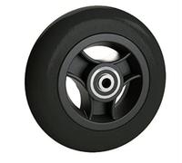Ruota con cerchione di plastica gomma nera 125 x 32 mm