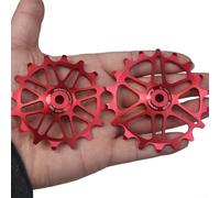 Ruota con cuscinetto in ceramica 16T/18T per bicicletta, deragliatore, puleggia stretta e larga per un funzionamento regolare (nero 18T)