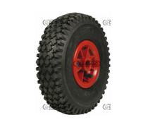 RUOTA CON PNEUMATICO 3.00x4 CERCHIO NYLON 2.10x4 PER CARRIOLE CARRELLI