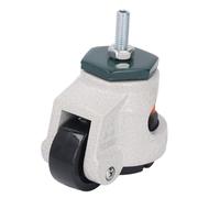 Ruota con stelo livellatore Base in gomma resistente regolabile in altezza Ruote 40 mm Asta filettata M8 per macchinari industriali Banchi lavoro Armadi Nylon Lega PA Gomma