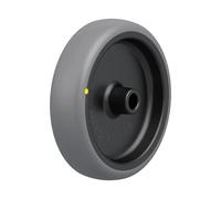 Ruota da 125 mm con gomma termoplastica grigia elettricamente conduttiva su base