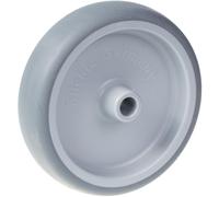Ruota da 125 mm con gomma TPR grigia su nucleo in polipropilene