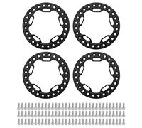 Ruota da 4 pc Ruola Anello di beadlock esterno Anello da 1,9 pollici Ruota di sostituzione Anelli di percorsi ad alta durata Prestazioni stabili per 1/10 auto RC Assiale SCX10 (Nero)