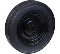 Ruota da 400 mm con gomma nera su centro in acciaio stampato