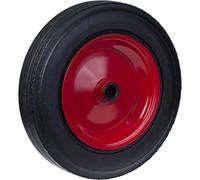 Ruota da 400 mm con gomma nera su centro in acciaio stampato