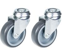 Ruota da 75 mm 3" in gomma grigia, girevole, portata 120 kg, set da 2